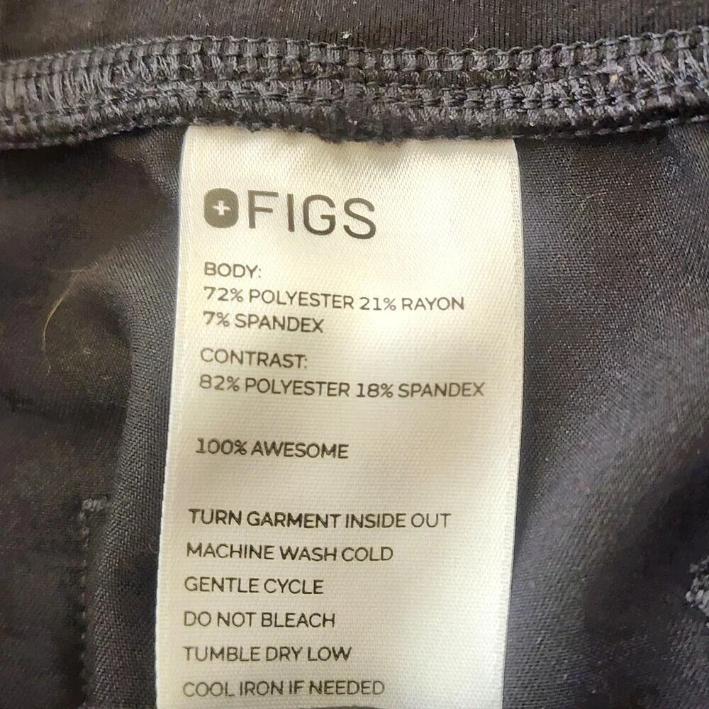 FIGS Scrub Pants Womens XL/P Black Cargo Drawstring Pockets Style 1000209